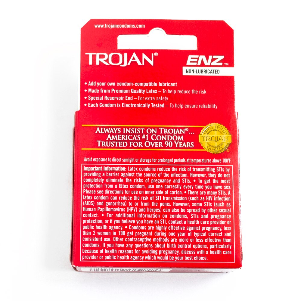 Trojan, Condom, Latex, Lubricated, 3 Count